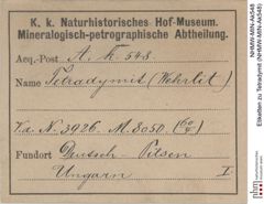 Etiketten zu Tetradymit (NHMW-MIN-Ak548)
